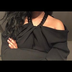 Zara black dress size L length before the knees, long sleeves